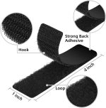 15 Sets Strips with Adhesive - Strong Double Sided Tape with Hook and Loop - 1 x 4 Inch - Image 2
